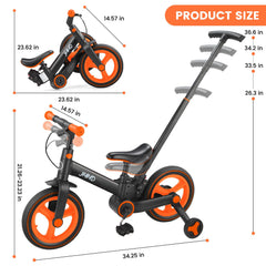 JMMD 6-in-1 kickstand keeps the bike upright anywhere.