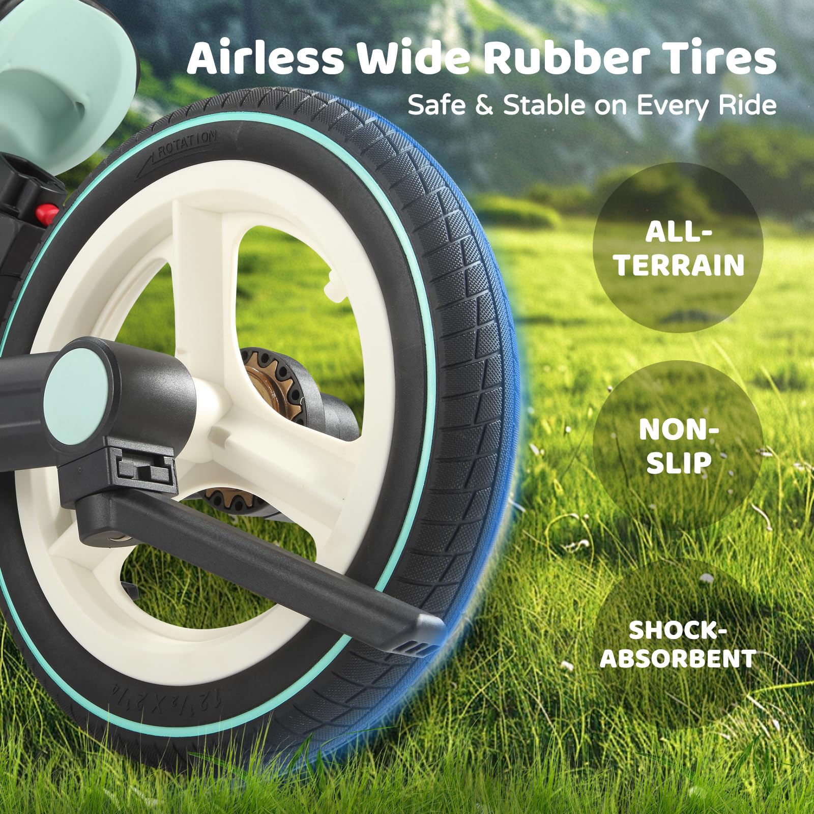 JMMD 6-in-1 aluminum frame and hand brake enhance safety and control.