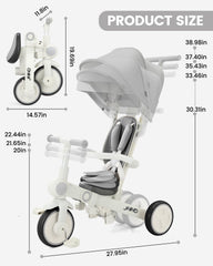 JMMD toddler riding tricycle outdoors demonstrating stability and fun