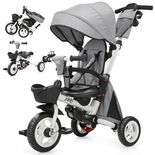 JMMD front view of folded tricycle showing compact storage benefit