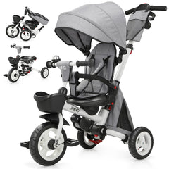 JMMD front view of folded tricycle showing compact storage benefit