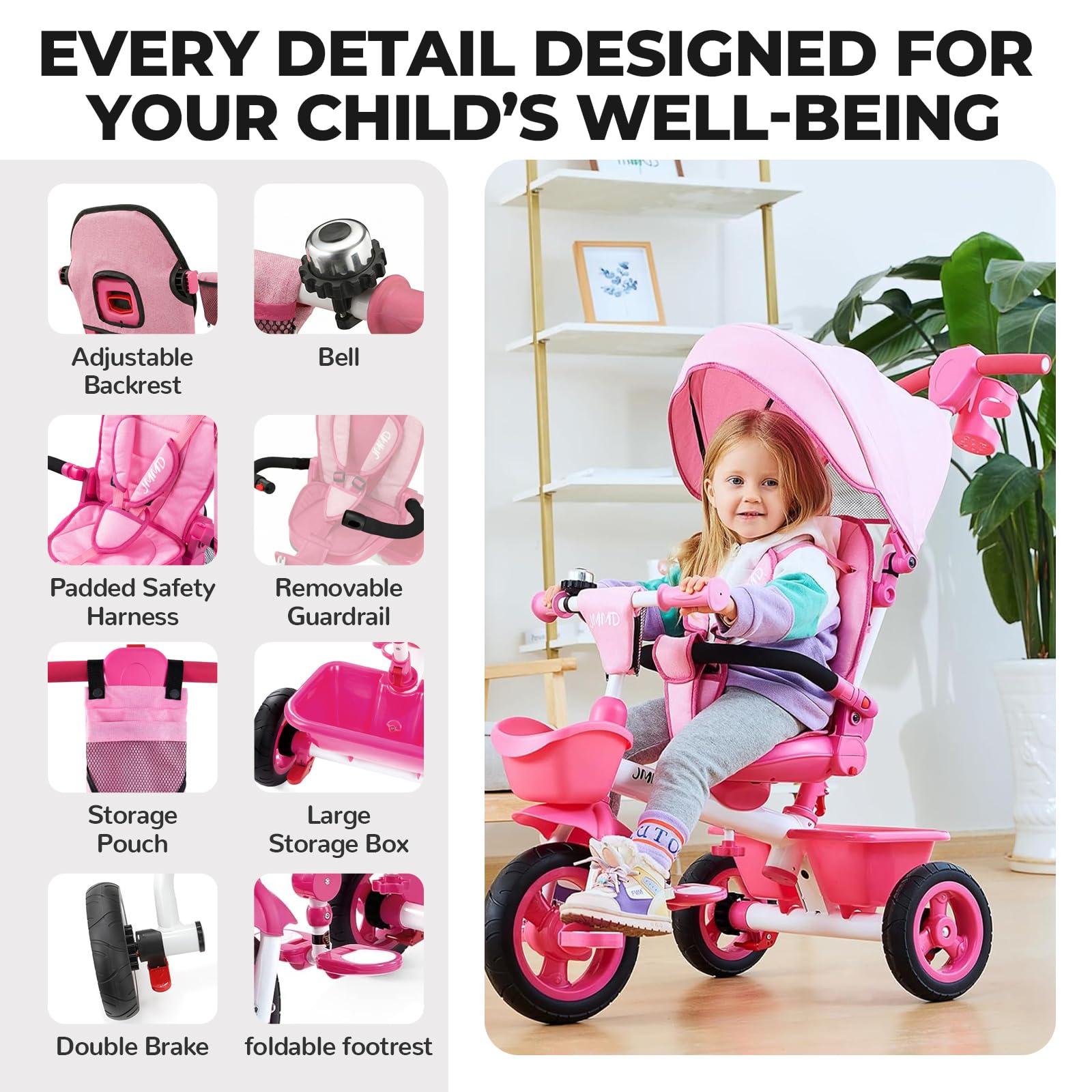 JMMD pedal mode in lifestyle scene demonstrating child independence