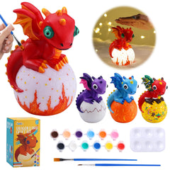 JMMICO Paint Your Own Dragon Lamp Kit palette with 12 paints for creative play