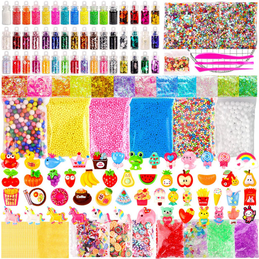 JMUQ 175-pack slime charms for colorful DIY slime projects.