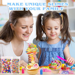 JMUQ fishbowl beads add playful accents to slime projects.