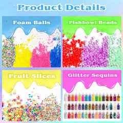 JMUQ slime making kit foam balls add texture to slime creations.