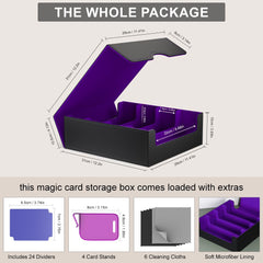 JNLODGE Trading Card Storage Box includes cleaning cloths for scratch-free storage.