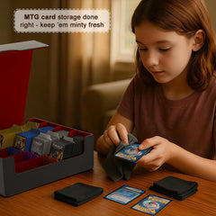 Anti-slip corners and secure magnetic seal protect contents during transit.