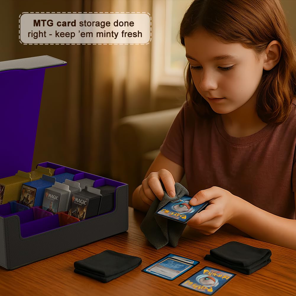 JNLODGE Trading Card Storage Box anti-slip travel design prevents openings.