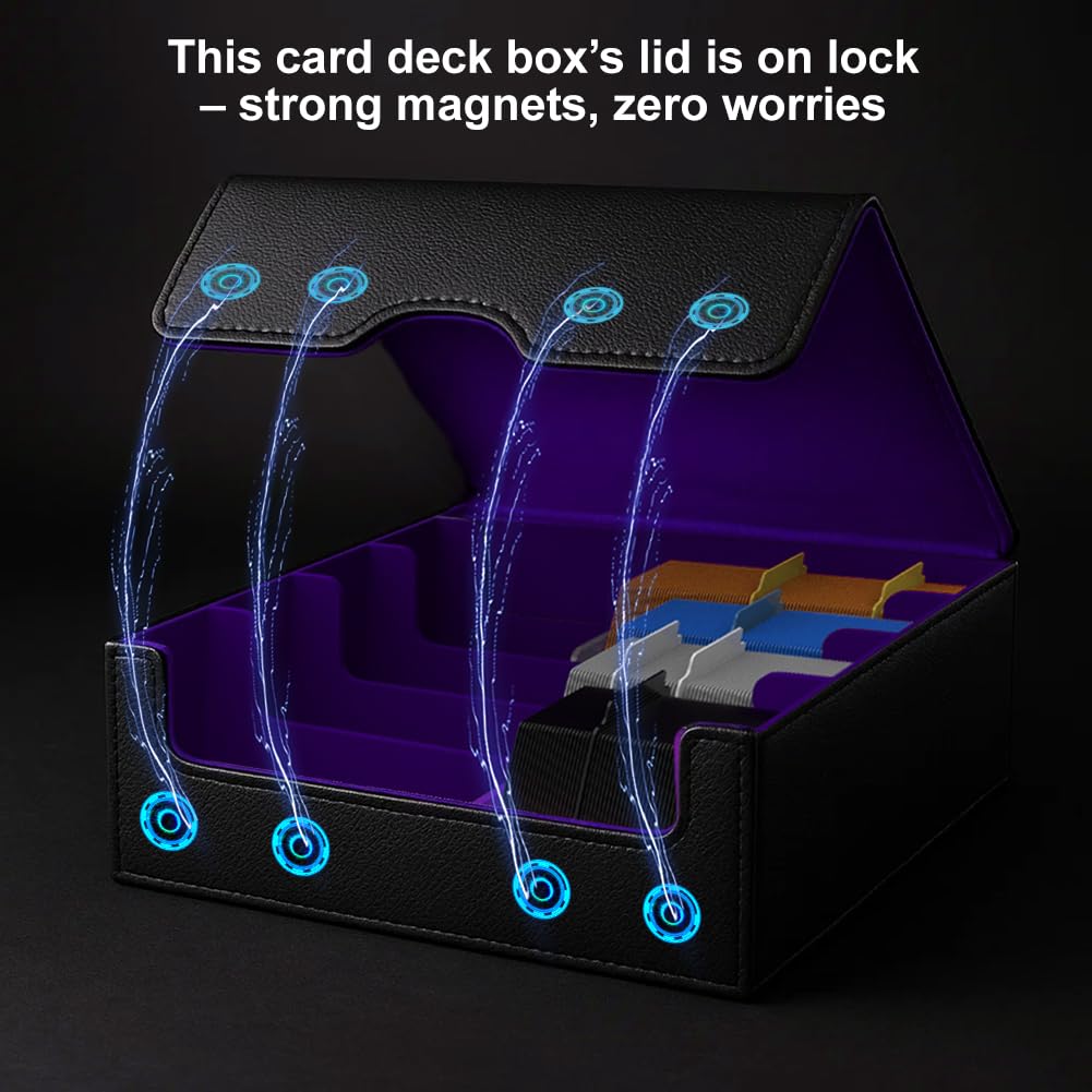JNLODGE Trading Card Storage Box waterproof PU leather exterior protects cards.