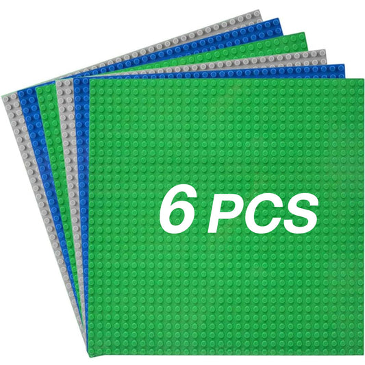 JNZong classic baseplates 10x10 pack6 provide stable foundations for imaginative brick builds.