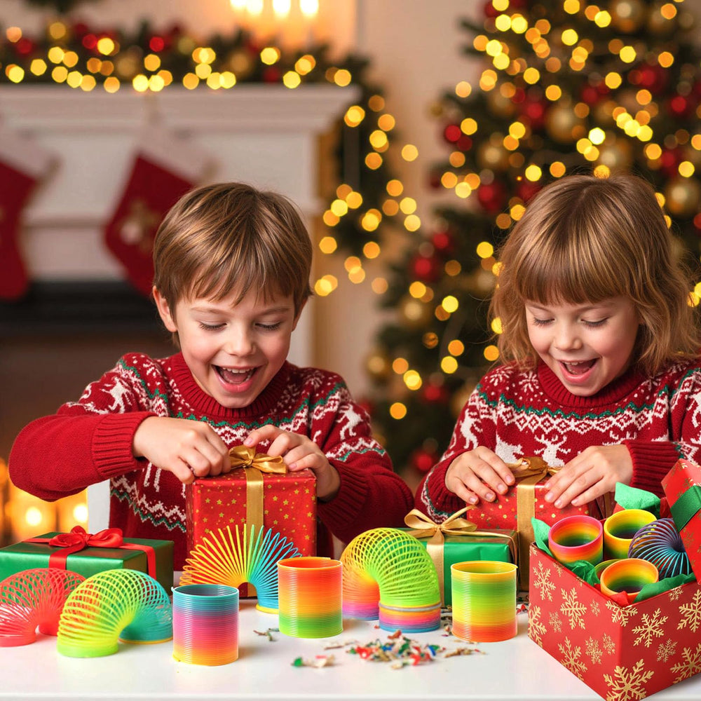 JOHOUSE rainbow spring toy used as birthday decor and fun centerpiece