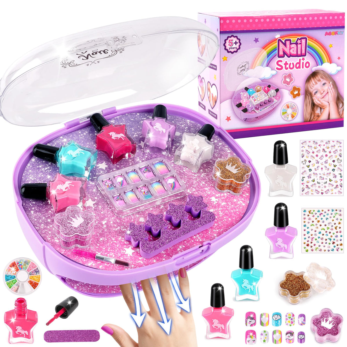JOAOYO kids nail polish set with dryer for quick, safe at-home manicures.