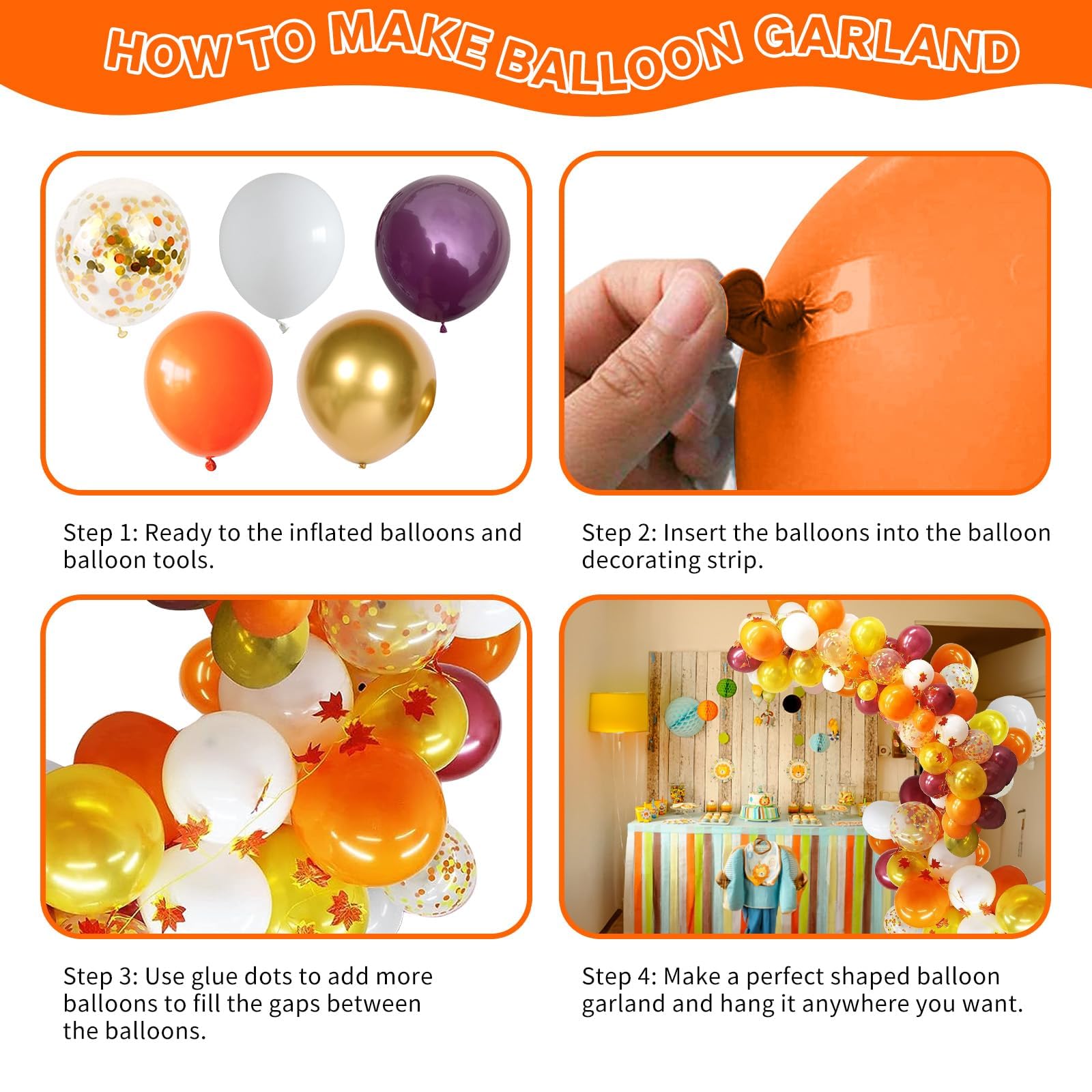 Jobkoo 5-inch white balloon finishing touches for balance.