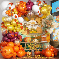Jobkoo fall balloon arch kit main display for autumn harvest party.