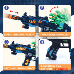 JOCOUNY toy gun features barrel telescopic action for interactive play