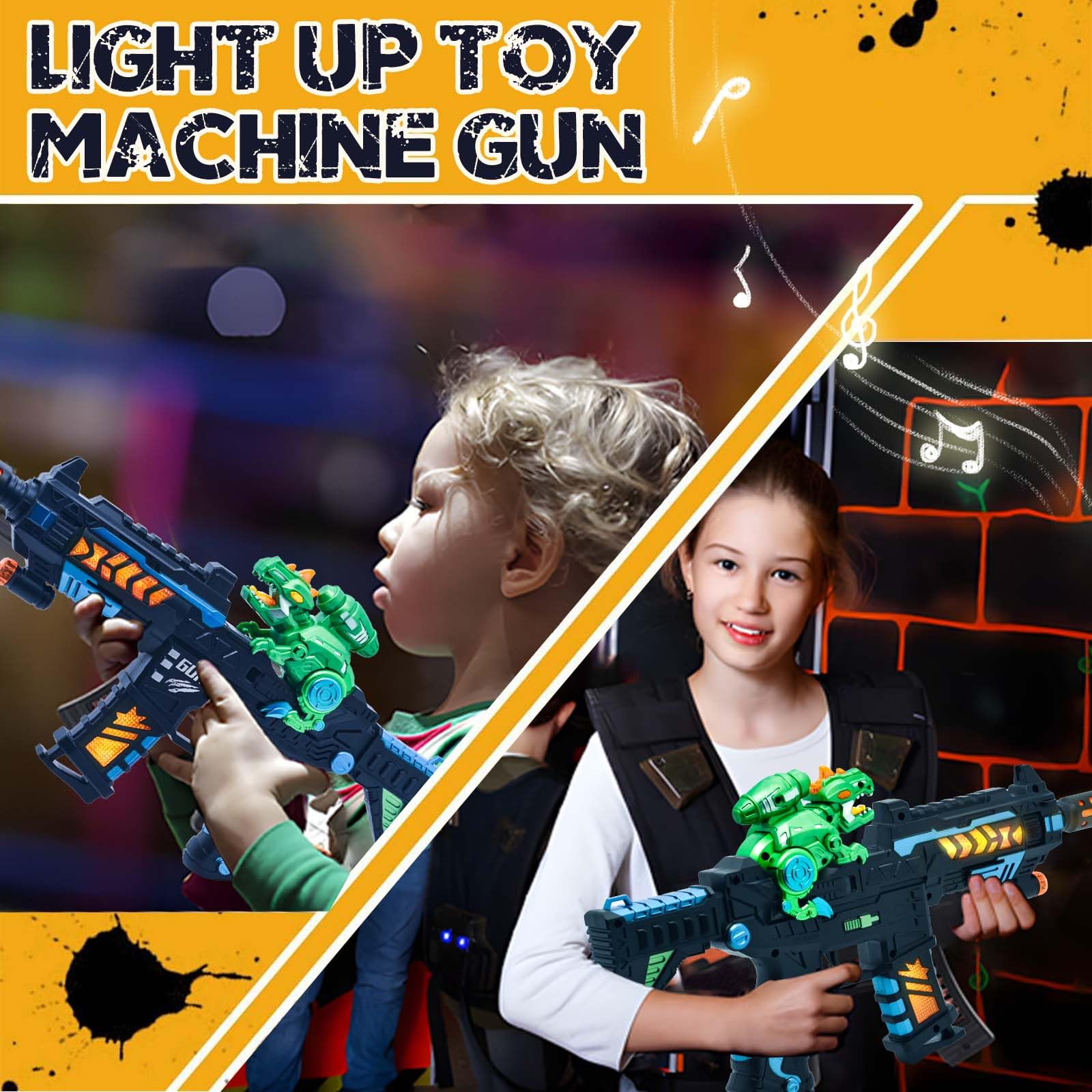 JOCOUNY toy gun battery compartment shows easy access for AA batteries