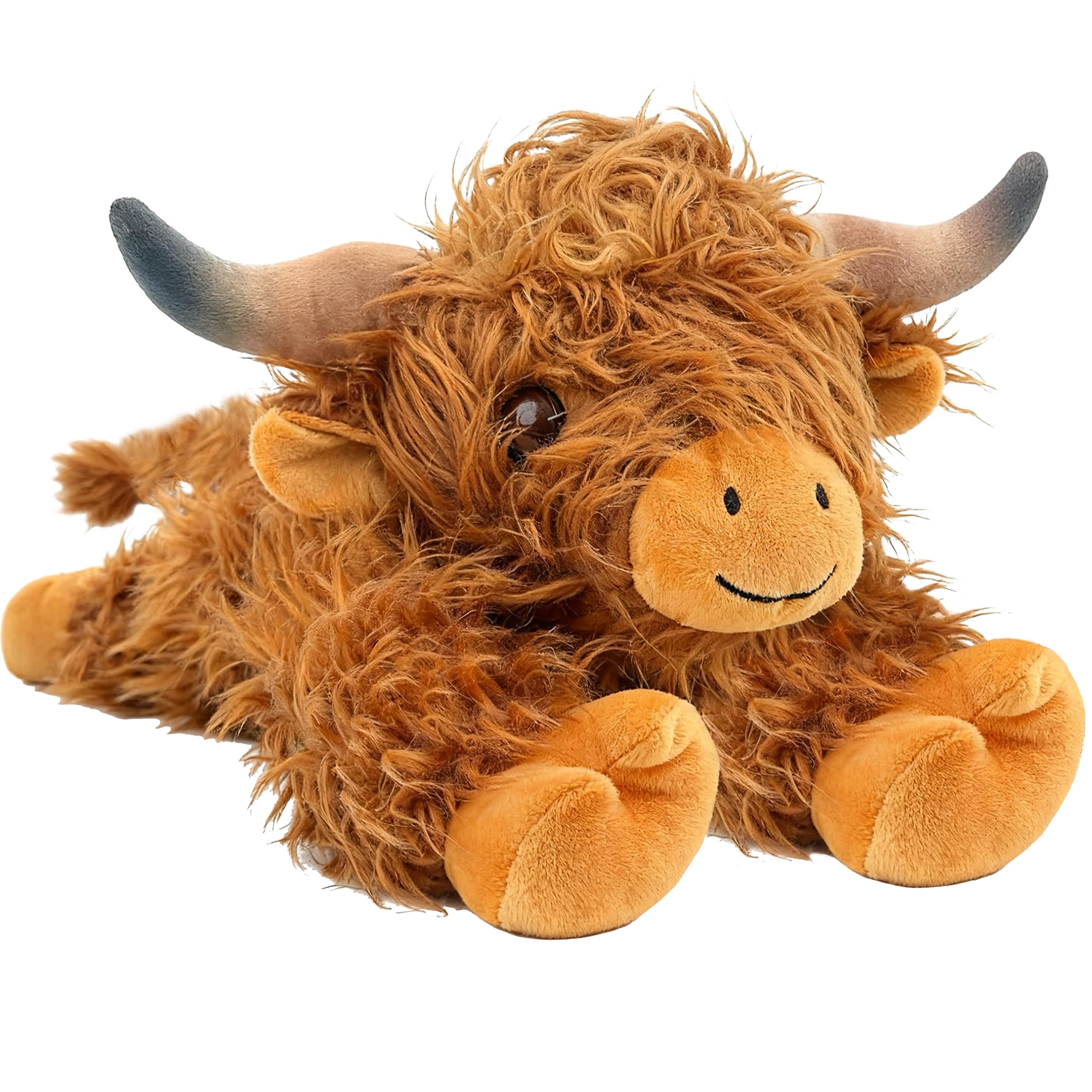 JOD Highland Cow plush close-up with soft fur and friendly expression.