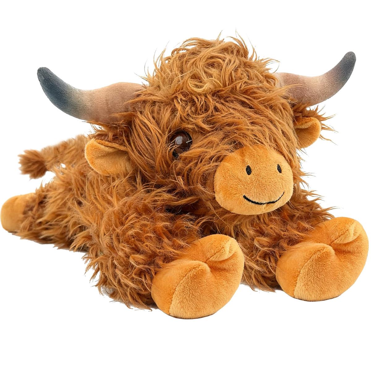 JOD Highland Cow plush close-up with soft fur and friendly expression.