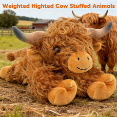 JOD Highland Cow shows 22-inch size for a cozy bedside companion.