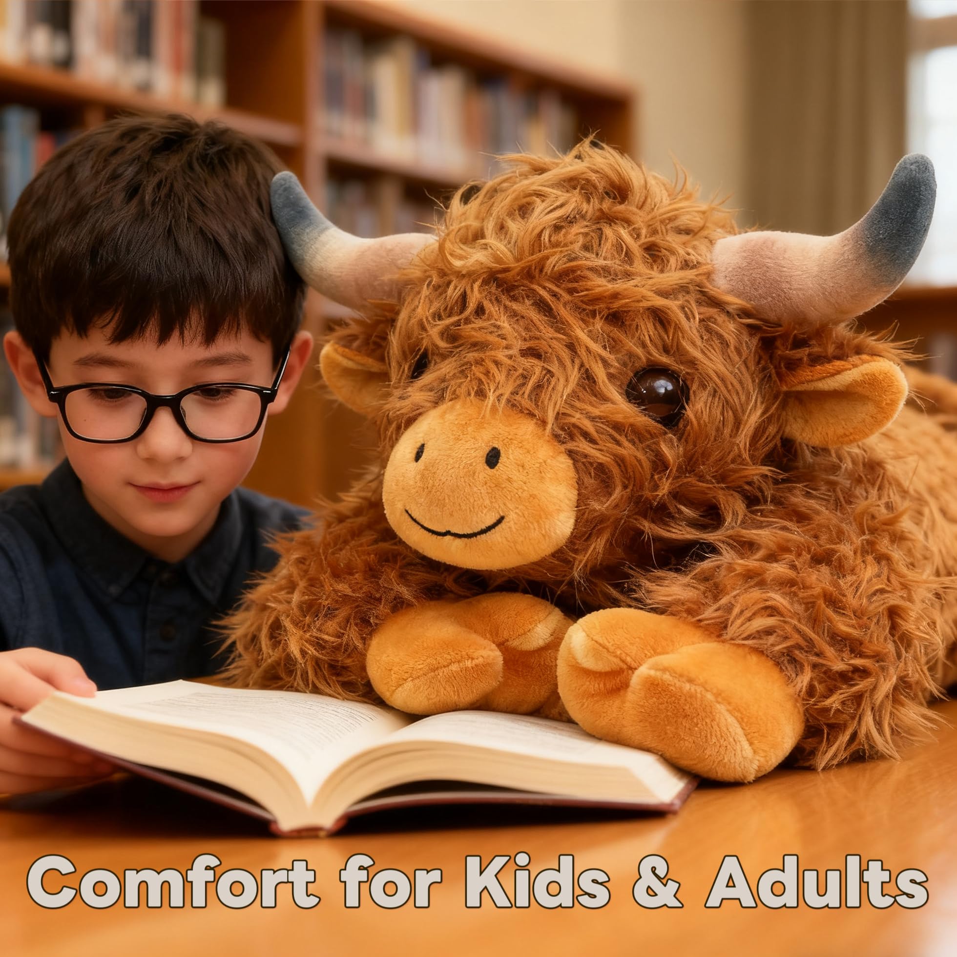 JOD Highland Cow soft fur close-up highlights plush texture.