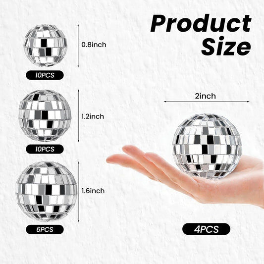 JOERSH disco ball 2cm close-up highlights reflective facets for desserts