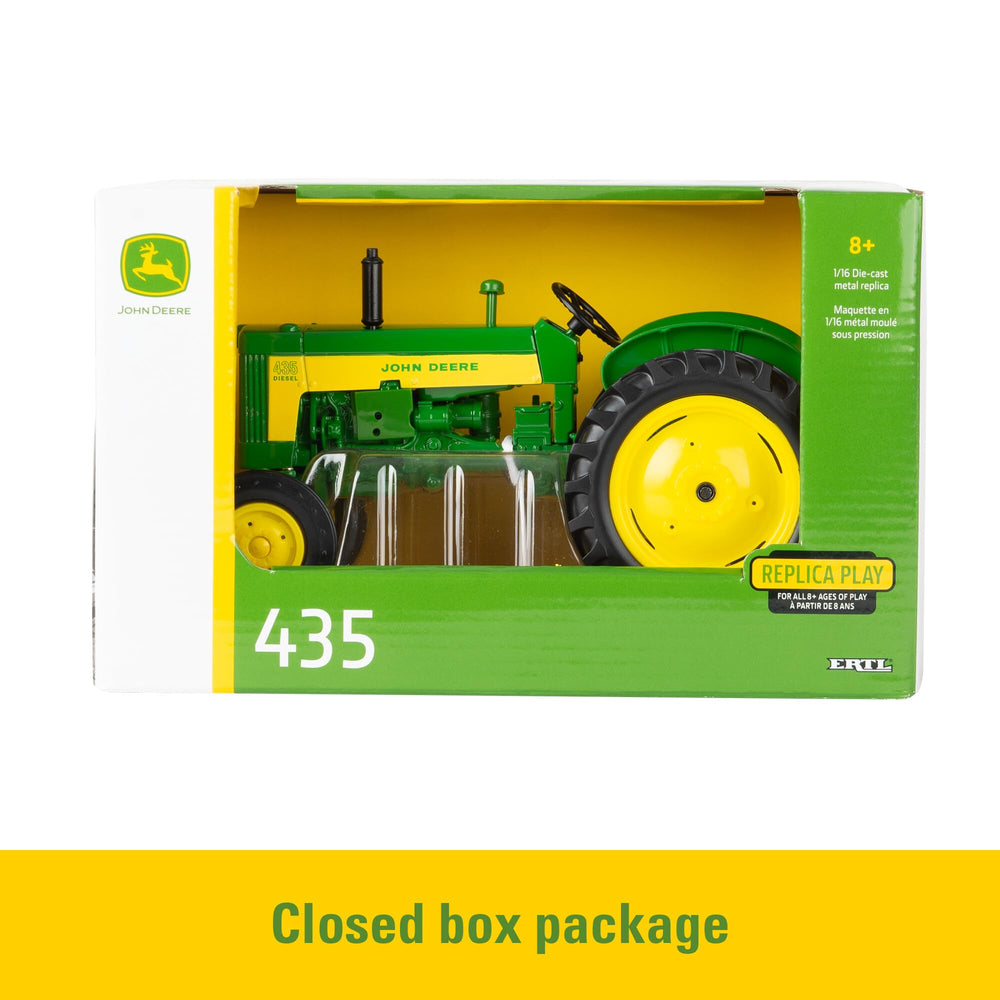 John Deere 435 in-box image highlights collectible gift option.
