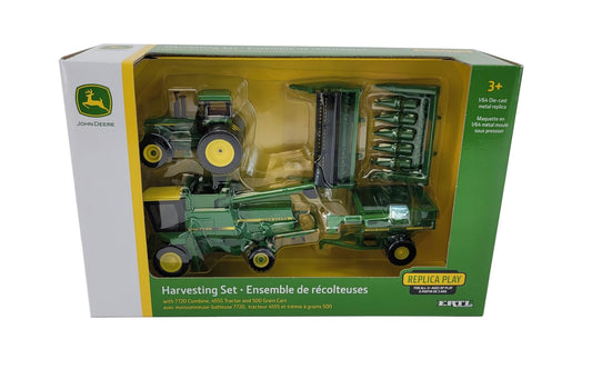 John Deere 7720 combine with two heads, detailed model for interactive harvest scenes.