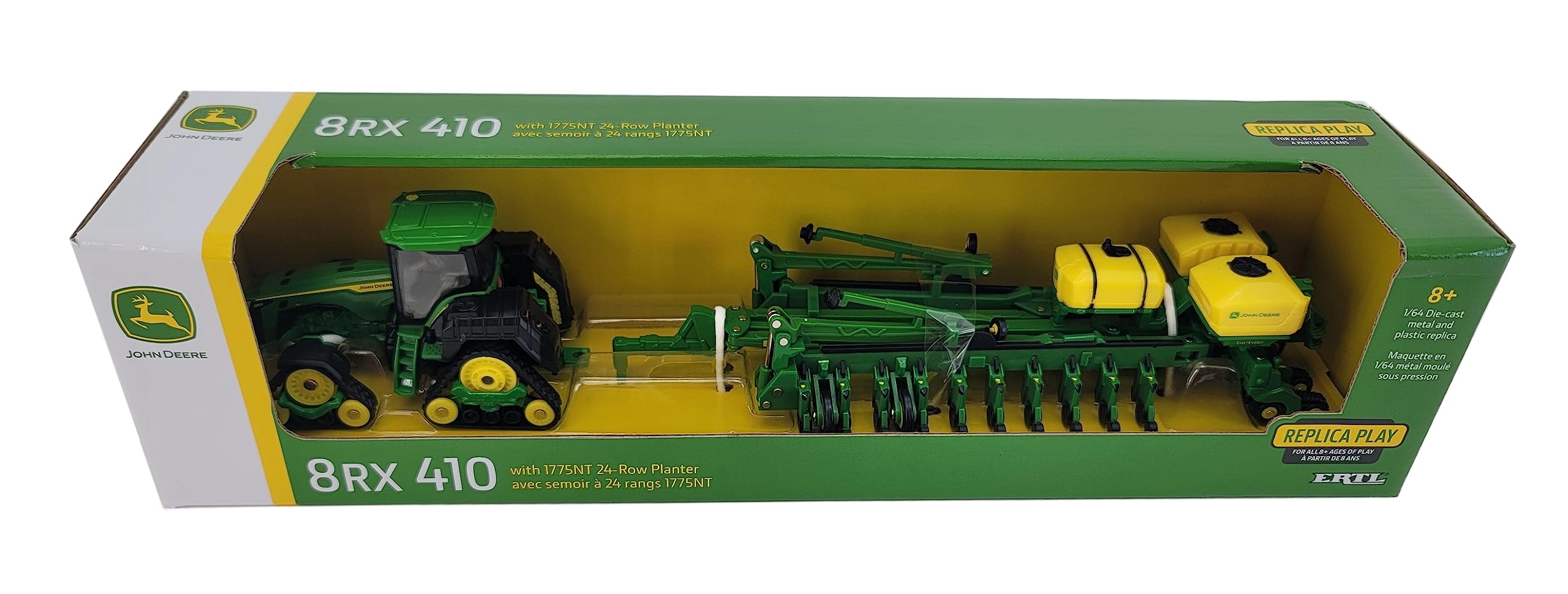 John Deere 8RX 410 toy clear cab windows reveal interior detail