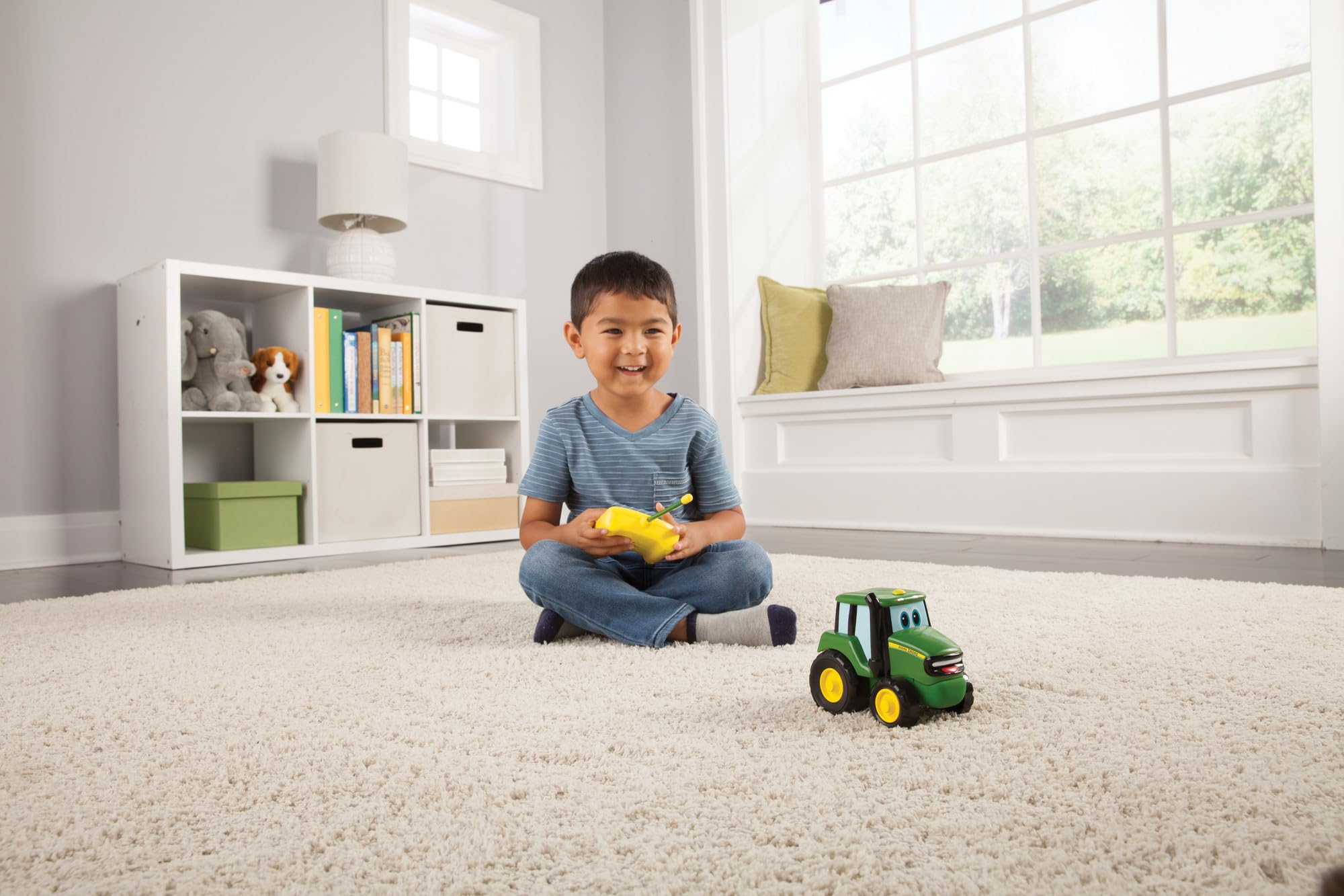 John Deere Johnny Tractor RC with graphics showcasing authentic branding for fans