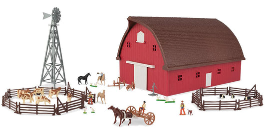 John Deere Round Barn Set 1/64 scale playset with accessories for imaginative farm play