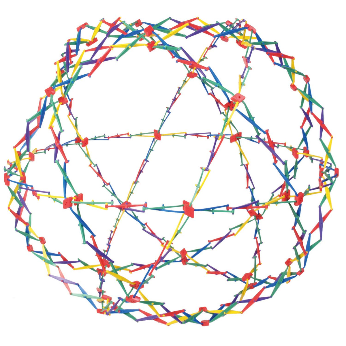 John N. Hansen Hoberman Sphere rainbow expansion showcases versatile color-changing play.