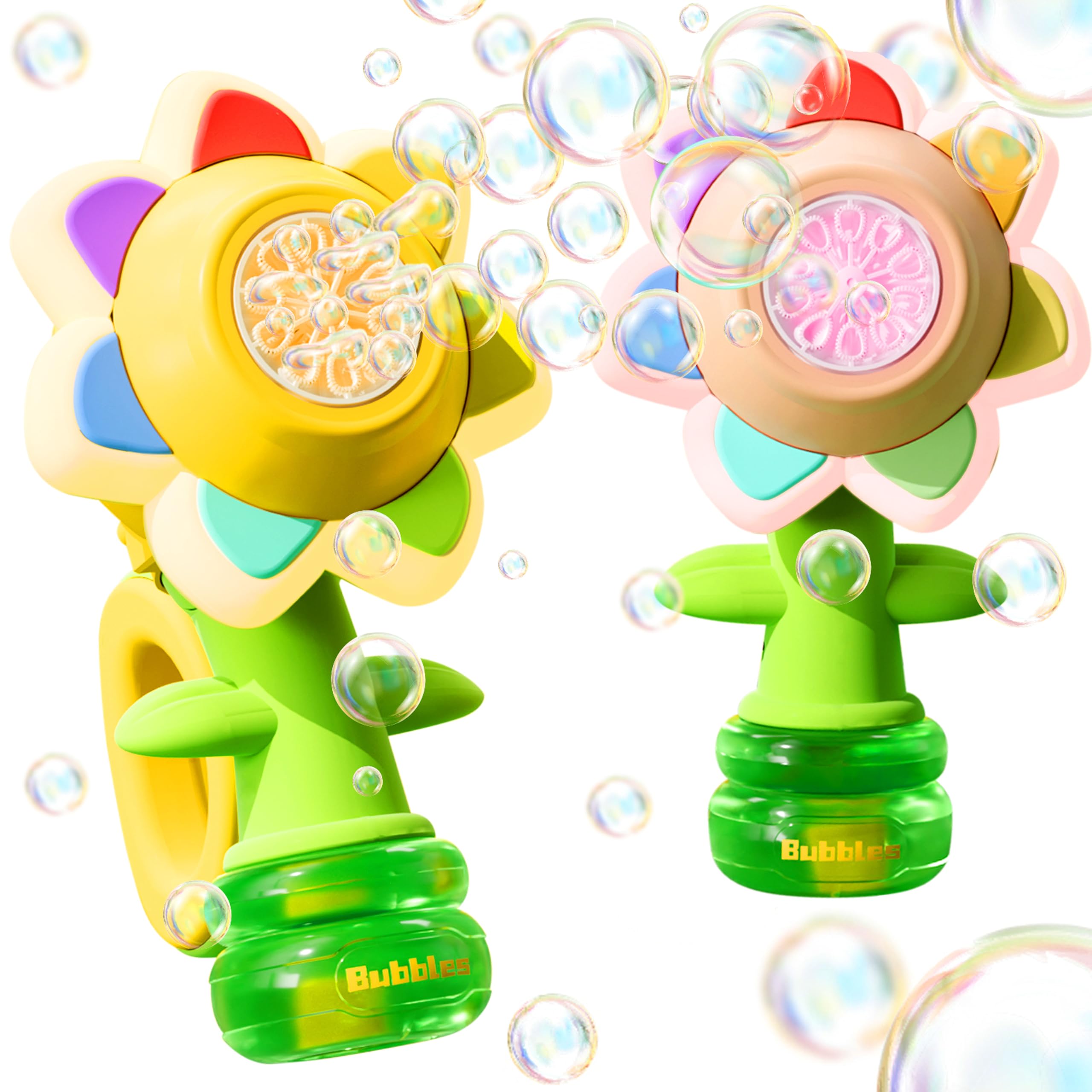 JOI MEW 2-pack bubble guns with LED lights for vibrant outdoor play.