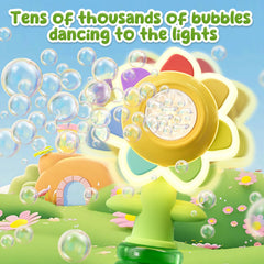 JOI MEW flower-design bubble gun adds magical dancing bubbles.