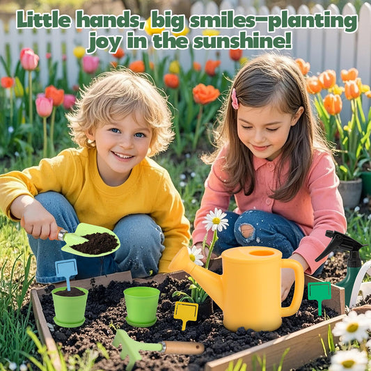 JOI MEW wooden-handle fork in a child's hands for comfortable digging
