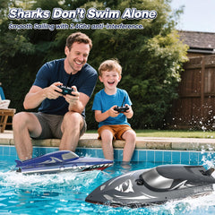 JOI MEW Shark RC Boat 2.4GHz remote ensures smooth, interference-free racing
