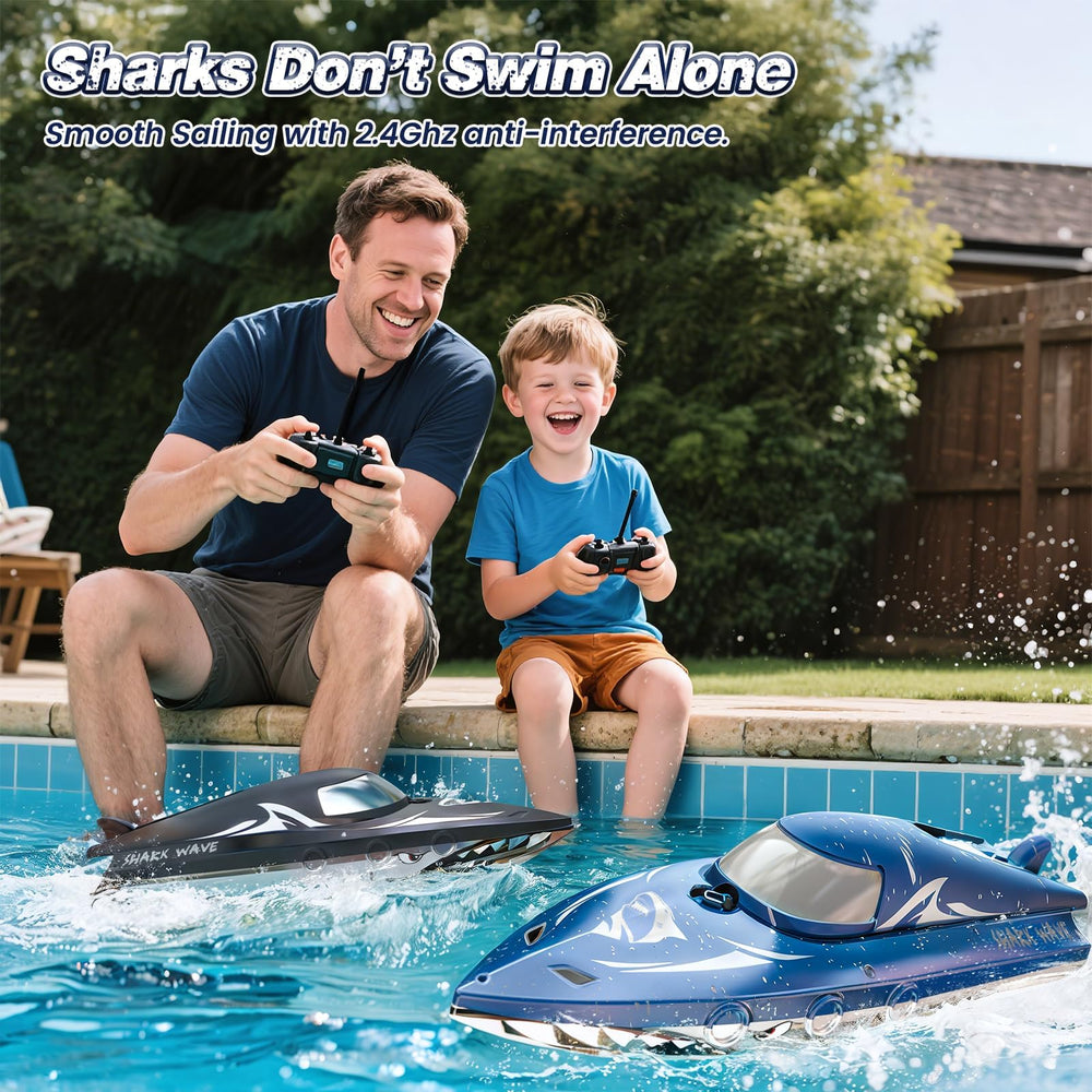 JOI MEW Shark RC Boat makes a fun family gift for outdoor play.