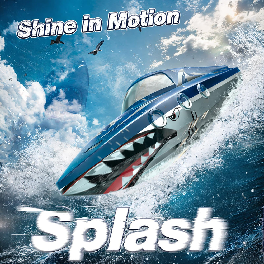 JOI MEW Shark RC Boat waterproof hull protects electronics from splashes.