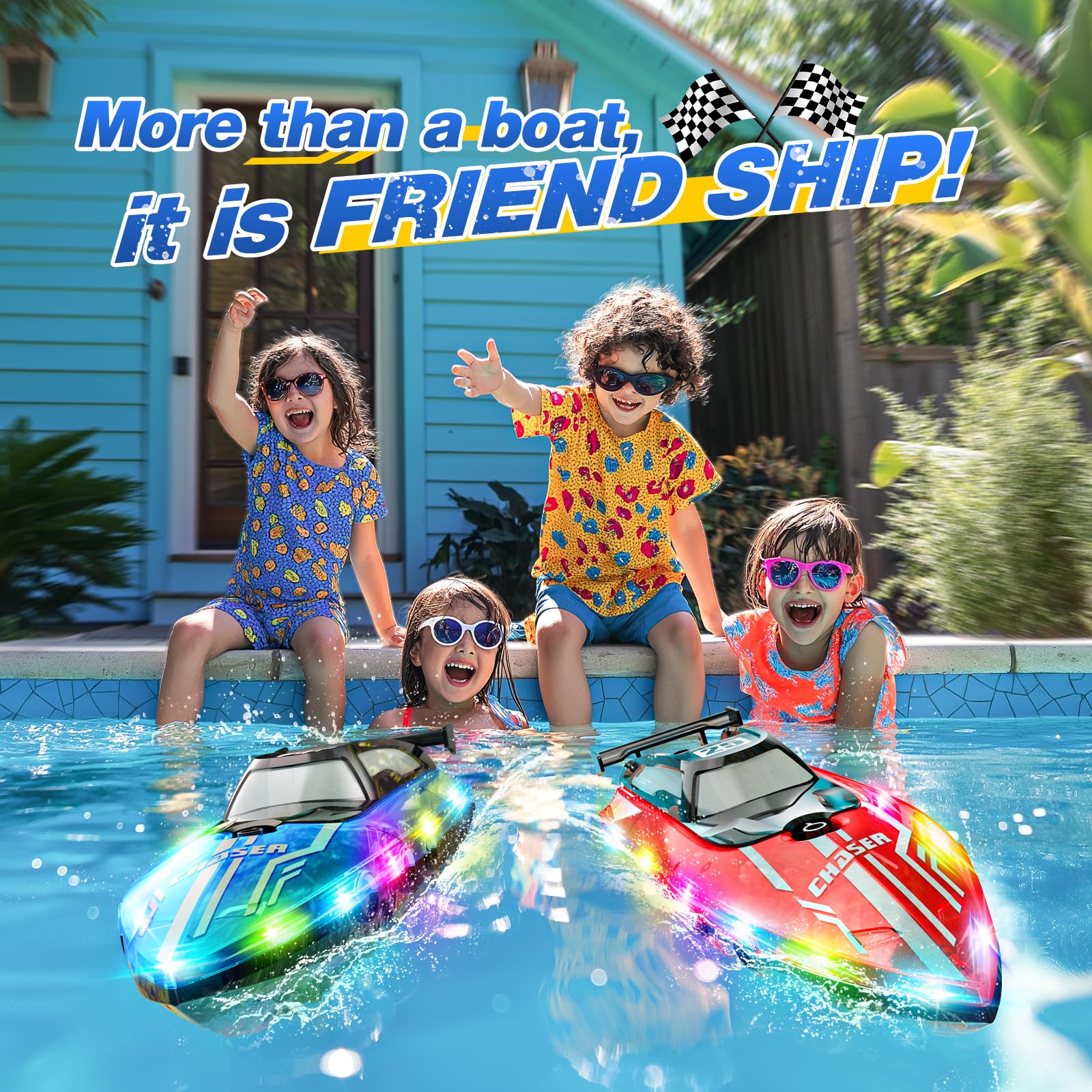 JOI MEW waterproof sealed design protects internals during pool and lake play.