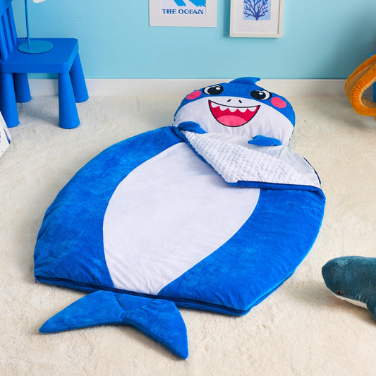 Joiedomi nap mat with pillow rolled for easy storage and transport.