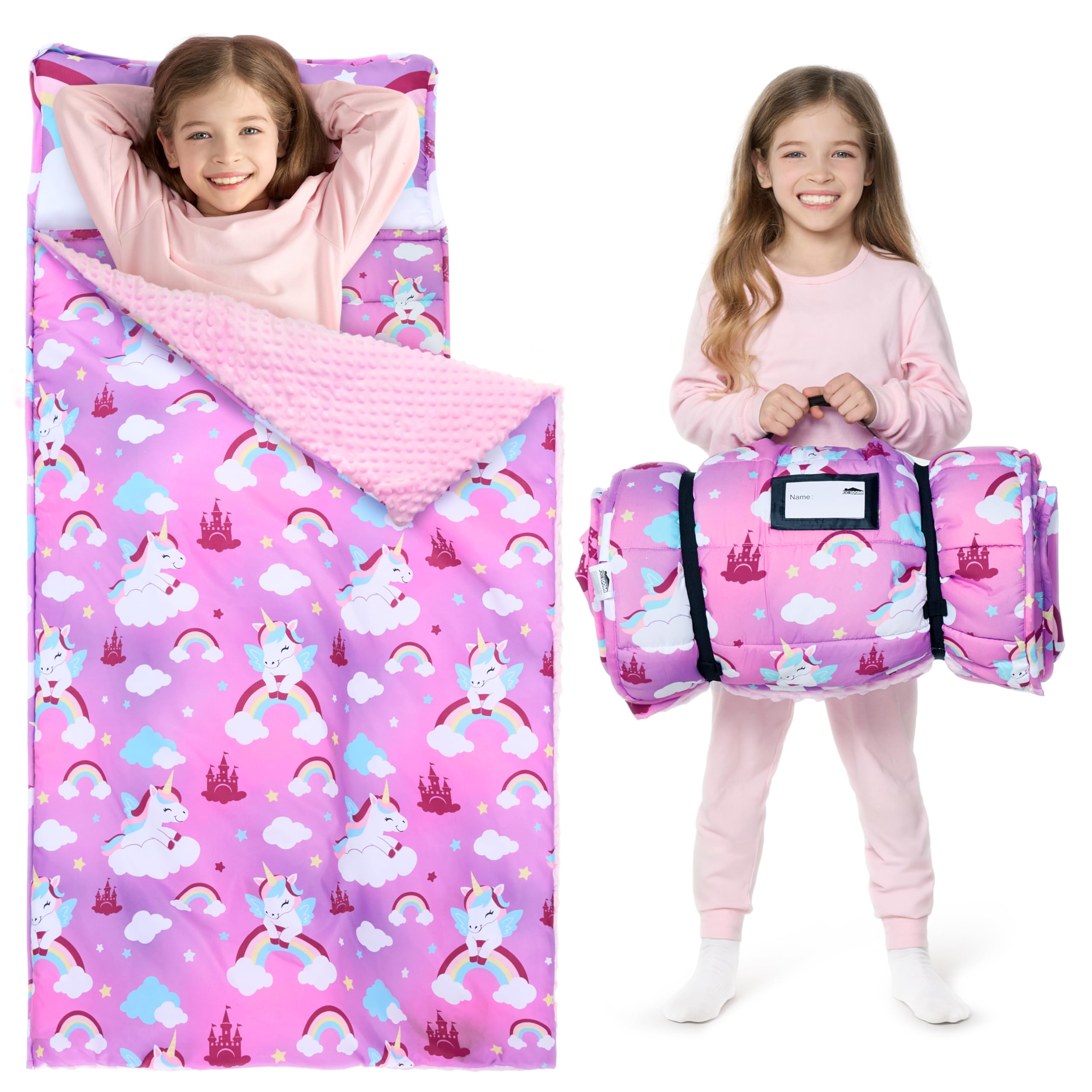 Joiedomi unicorn-nap mat in purple, soft fabric for cozy rest.