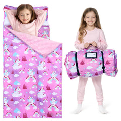 Joiedomi unicorn-nap mat in purple, soft fabric for cozy rest.