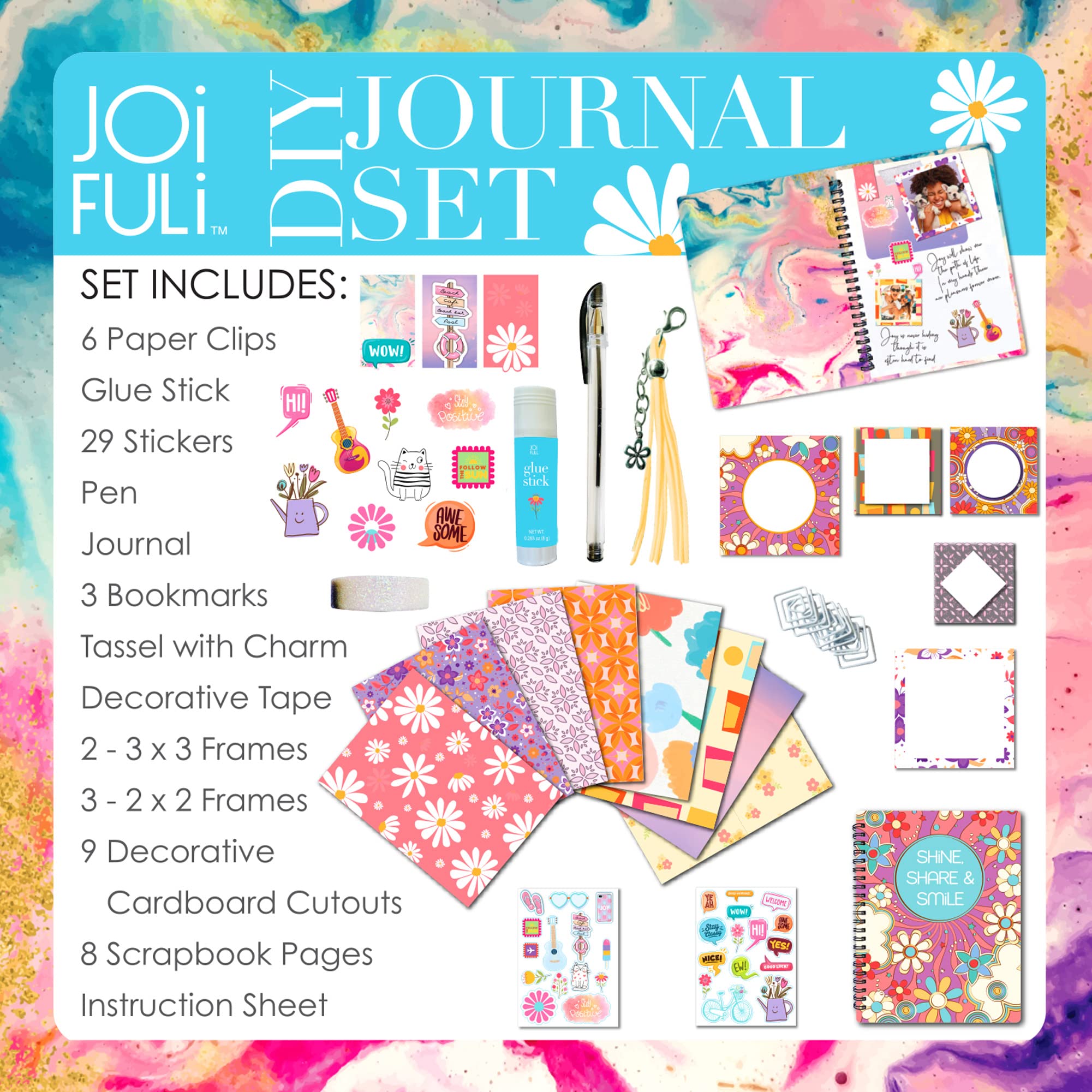 JOiFULi DIY Journal Set interior pages inviting colorful layouts and personalized stories for tweens