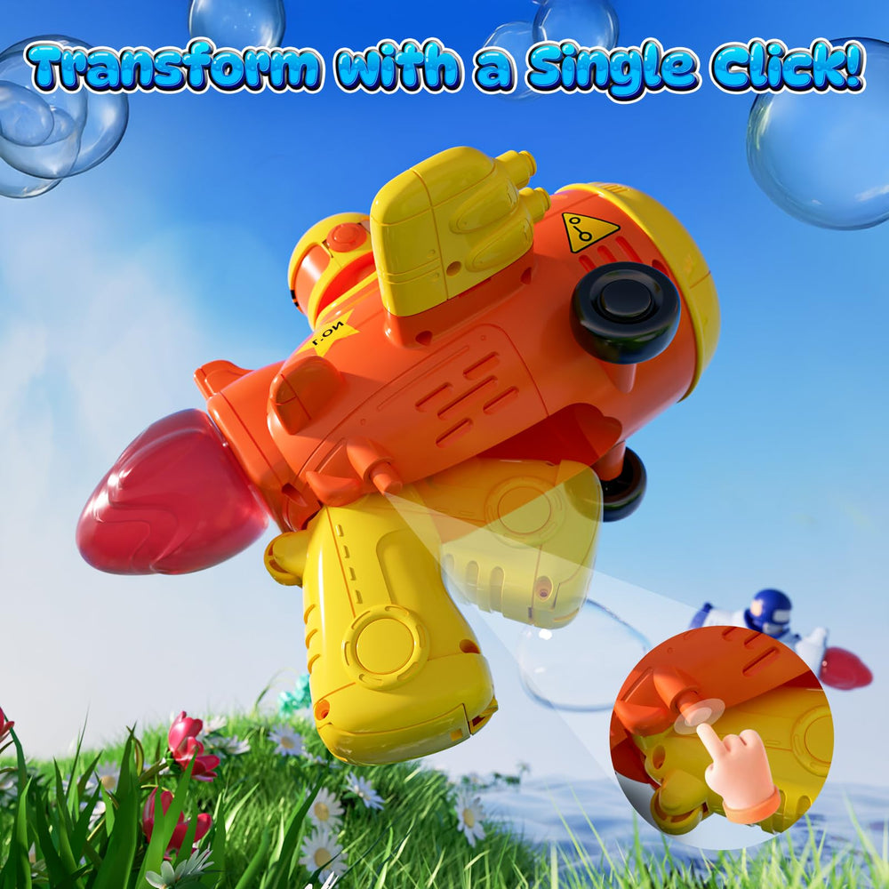 JOI MEW kid holding bubble blower for active outdoor games.