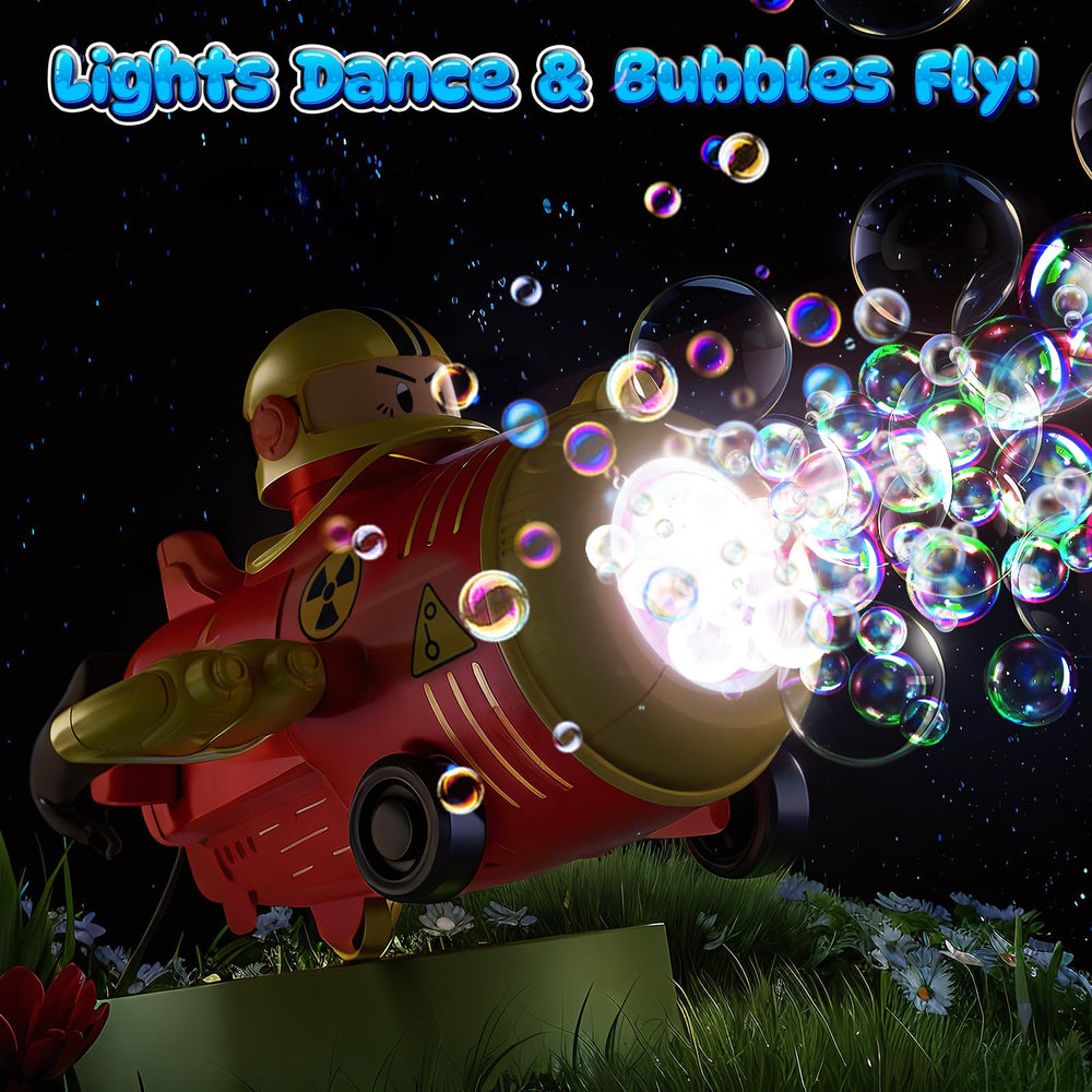 JOI MEW LED bubble lights add magical glow during dusk play.