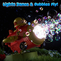 JOI MEW LED bubble lights add magical glow during dusk play.
