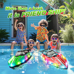 JOI MEW boat with dual motors for swift water racing