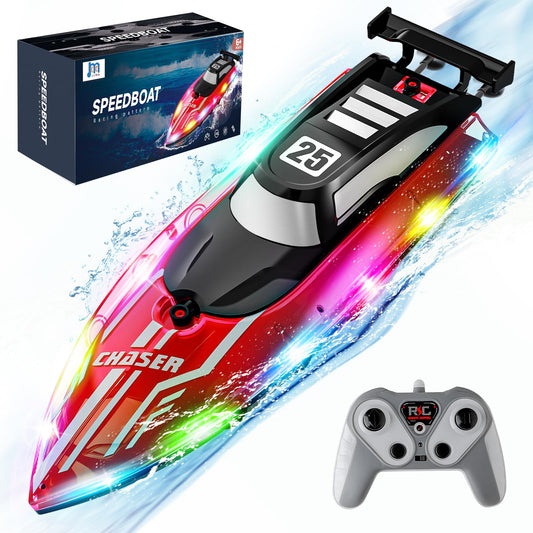 JOI MEW RC Boat with LED lights for night visibility on water