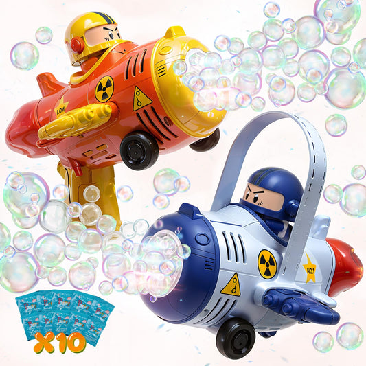 JOI MEW transformable airplane bubble gun front view for outdoor fun.