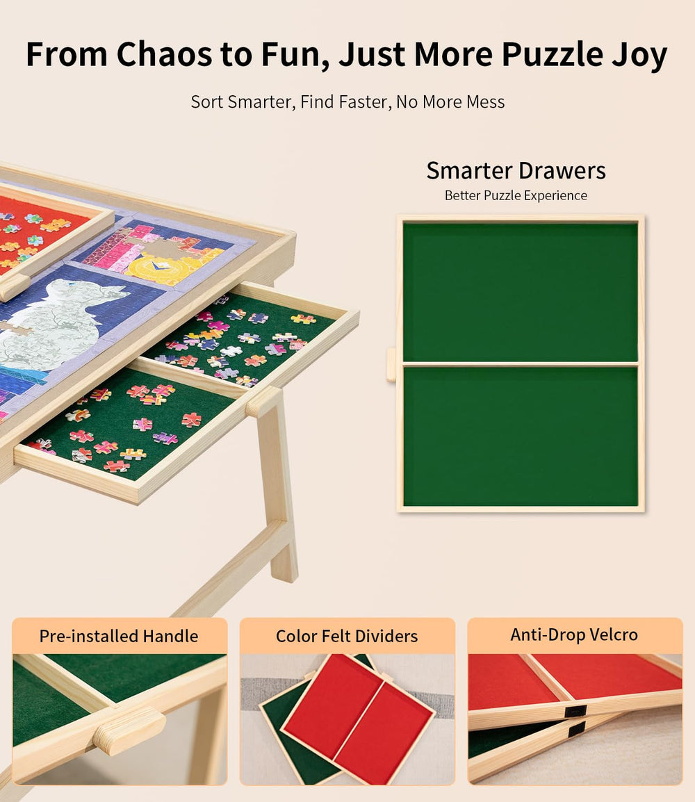 JOIN&JOY folding legs sturdy frame ensure stable puzzling on any floor
